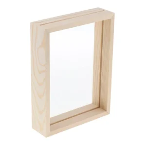 Elegant Glass & Wood Photo Display Stand Tabletop Picture Frame with Glass Front for Home Desk Decor Wooden Photo Holder