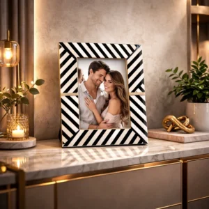 Elegant Wooden Photo Frame with Smooth Coating for Wedding and Baby Photography Display