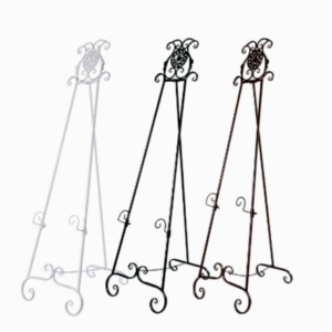 European Art Deco Metal Display Rack Oil Painting Stand with Photo Frame Floor Poster Bracket
