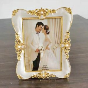 European Creative Wedding Photo 7 Inch Resin Photo Frame Inlaid Pearl Photo Frame