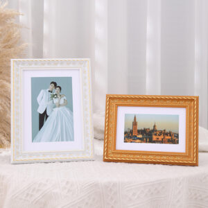 European Retro Gold Eco Friendly Photo Frame 7 Inch 8 Inch A4 Certificate Frame A3 Wall Frame for Studio Wedding for DIY