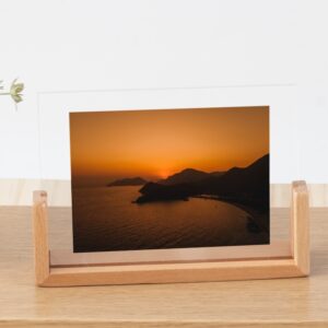 European Style Alien shaped Acrylic Photo Frame with Solid Wood Base 6x7x8 Inches DIY Creative Gift