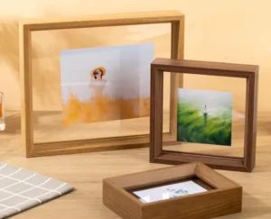 European Style DIY Wood Photo Frame Display Stand Modern Double Sided Transparent Picture Frame Plant Specimen Frame