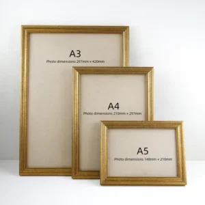 European Style Golden Photo Frame Customized European Design Handmade Embossing Printed Eco Friendly Wood Frame Low MOQ Wall Art