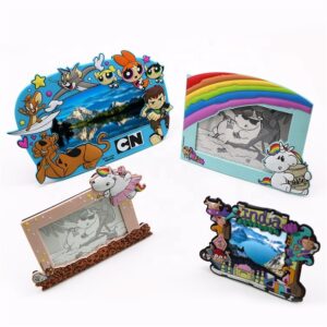 FAMA Audit Custom Manufacturer Christmas PVC Magnetic Cartoon Photo Frame 3D Soft Rubber Photo Frame Promotional Plastic Frame