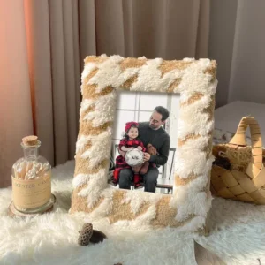 Fabric Wrapped Frame Desktop Stand Photo Frames Plush Photo Frame