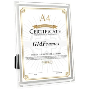 Factory 6Inch 7Inch Patent Certificate Holder Bedside Transparent Crystal Photo Frame