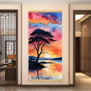 Factory Custom High Quality Wood Magnetic Poster Hanging Scroll Kit Wall Frame Art Canvas Fabric Anime Poster Prints