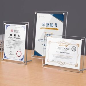 Factory Custom with Screws Acrylic Certificate Holder Frame