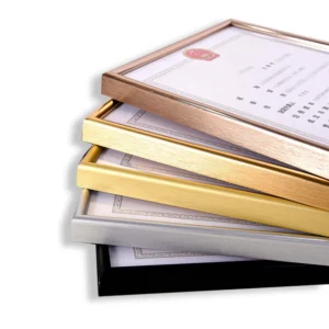 Factory Customized Metal Document Award Display Aluminum Certificate Diploma Frame