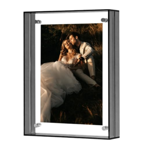 Factory Customized Modern Eco Friendly Transparent Floating Magnetic Acrylic Photo Frame with Easy Assembly