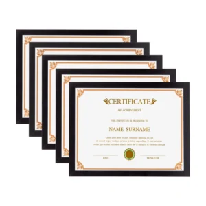 Factory Direct Diploma Certificate Frame Glossy Black Document Frame Set for Office School Wall Award Achievement Display