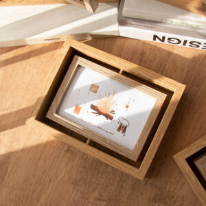Factory Price Handmade MDF Natural Wood Sublimation Double Sided Wooden Picture Floating Photo Frame