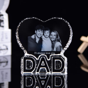 Factory Sublimation Heart shaped Crystal Glass Photo Frame Decor Custom Photo Frame Crystal for Wedding Favors Gifts