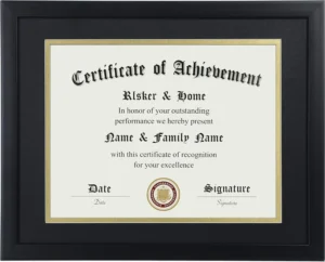 Factory Supply 21×29.7cm UV Printed Photo Frame for Displaying University Graduation Awards Degree Diplomas Certificates at Home