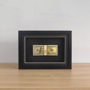 Factory Supply All Black Dollar Bill Frame 10×10 Inch 20x30cm Inner Depth 5cm Shadow Box Frame Display Box Frame