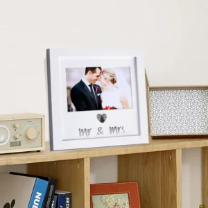 Factory Wedding Picture Display Case Customized Size Simple White Wooden Photo Shadow Box Frame