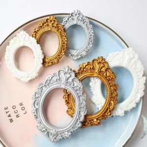Fashion Style Oval Photo Frame with Electroplating Craft Flatback Resin Cabochons Baby DIY Accessor