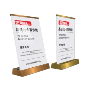 Fashionable L Type Stainless Steel A4 Display Stand Desktop Poster Billboard Photo Frame for Stylish Advertising Display