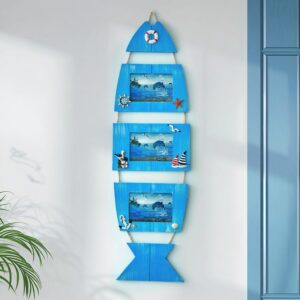 Five frame Photo Collage Custom Large Starfish Hanging Mediterranean Resin Picture Frame Seaside Pendant Indoor Beach Style Art