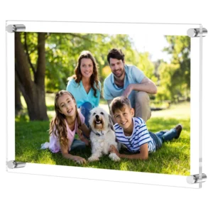Floating Frameless Photo Frame for Certificate Poster Display Double Panel Clear Acrylic Wall Mount Picture Frames