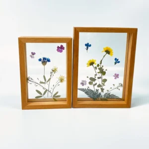Floating Picture Frame Carved Double Side Acrylic Glasses Raw Wood Carving Photo Frame