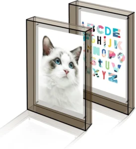 Floating Picture Frame Neon Acrylic Magnetic Translucent Colorful Decorative Photo Frame for Wall Mounted or Tabletop Standing