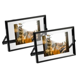 Floating Picture Frame for Multiple Photo Sizes Horizontal Adjustable Tabletop Shelf Photo Frame Metal Frames