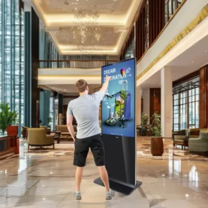 Floor Standing Advertising Kiosk Touch Screen Digital Photo Frame Display Thin for Weddings