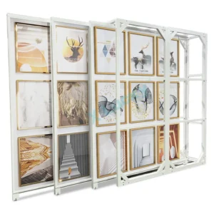Floor-standing Metal Photo Frame Display Rack