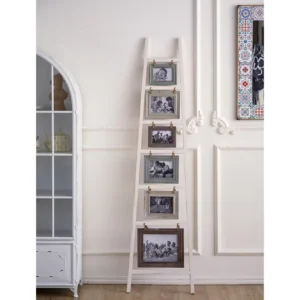 Floor-standing Photo Frame Wood Retro Simple Shelf Art Painting Display Rack