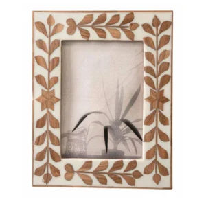 Floral Design Bone Inlay Photo Frame Decorative Picture Frame Uses for Home Tabletop & Wall Office Desktop Picture Frame Decor