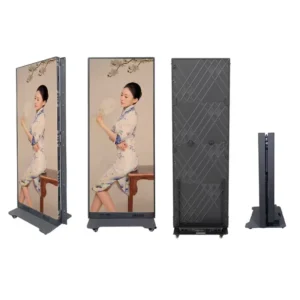 Foldable LED Poster Screen Digital Commercial Indoor High Resolution Anti Glare Aluminum Alloy Shopping Mall Visual Display