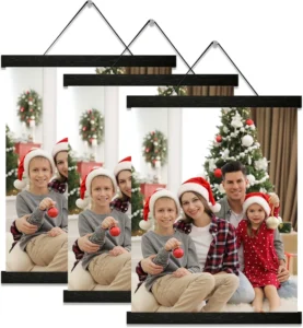 Free Sample Photo Picture Wall Frame Solid Wood Oak White Pine Beech Magnetic Scroll Poster Hanger Hanging Home Wall Art Decor