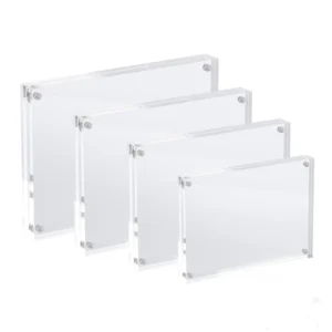Freestanding Acrylic Photo Frame Double Sided Custom Thickness Size Clear Acrylic Magnetic Picture Frame for Wedding Decoration