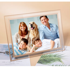 Fuling Simple Customized Crystal Glass Photo Frame 6 Inch Wedding Photo Display Decoration Home Picture Frame