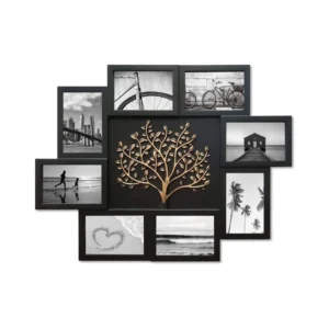 Gallery Wall Decor 8 Opening 4×6 Plastic Picture Frame Set Family Tree Collage Photo Frame