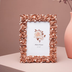 Garden Style Resin Picture Frame Rose Flower Photo Frame Decorative for Table Top Photo Display