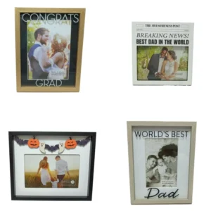 Gingersnap Wooden Simple Table Hanging Wall Wedding Studio Photo Frame High End Wood Grain Holiday Decoration Vintage Finish
