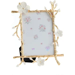 Gold Branch Texture Photo Frame Vertical Wall Tabletop Display for Home Decor Wedding Graduation Gift Art 1pc