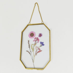 Gold Double Glass Floating Frame Hanging Photo Frame for Pressed Flower Wall Art DIY