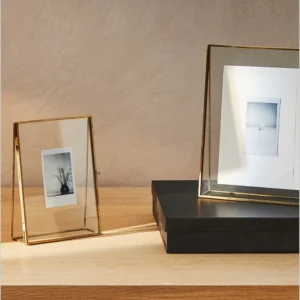 Gold Floating Modern Simplicity Custom Size Metal Framed Glass Photo Frames Embossing Printing Customized Designs for Home Decor
