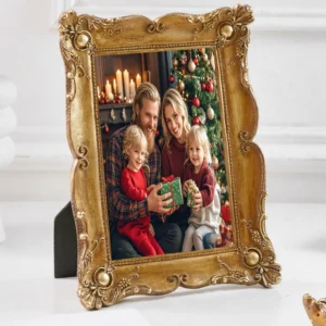 Gold Vintage Picture Frame 5×7 Inch Ornate Baroque Rustic Photo Frame Display for Tabletop