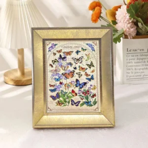 Golden Metal Photo Frame Decorative Picture Frame for Home Decor Desktop Display Vintage Style Art Poster Frame Wedding Gift