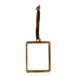 Golden Mini Rectangle Photo Frame Transparent Glass Picture Frame with Brass for Home and Office