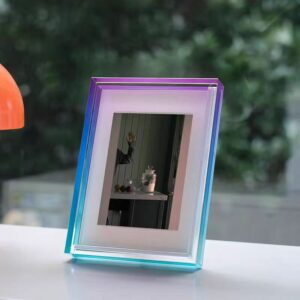 Gradient Acrylic Customized Logo Photo Frame with UV Printing for Tabletop Display