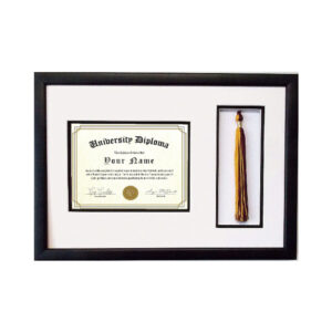 Graduation Diploma Certificate Document with Tassel Opening Black Picture Frame
