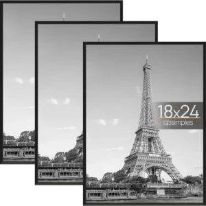 HOMCO Classic Wooden Simple Poster Frame Glass Wall Hook Includes A3 A4 50×70 Poster Frame