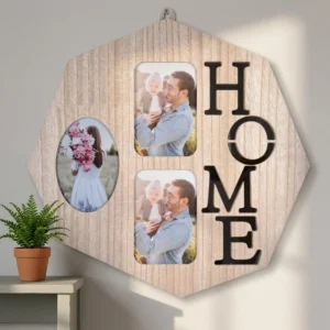 HOME Eco Friendly MDF Photo Frame Wall Decor Rustic Wood for 3 Family Photos Bedroom Living Room Home Decoration