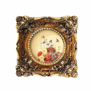 Hand Crafted Resin Photo Frame with HD Tempered Glass for Tabletop & Wall Display 3×3 Vintage Picture Frame